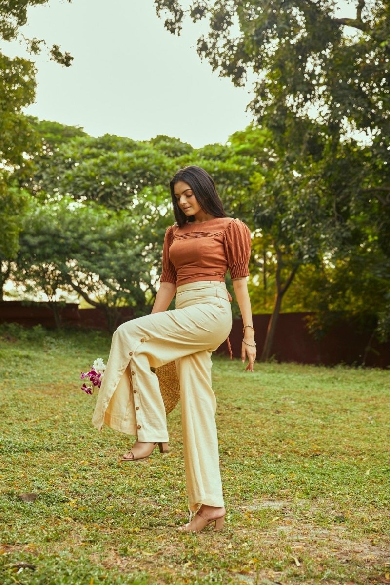 Buy Nutmeg Breezy Trousers | Hemp Bamboo Trouser | Shop Verified Sustainable Womens Trousers on Brown Living™