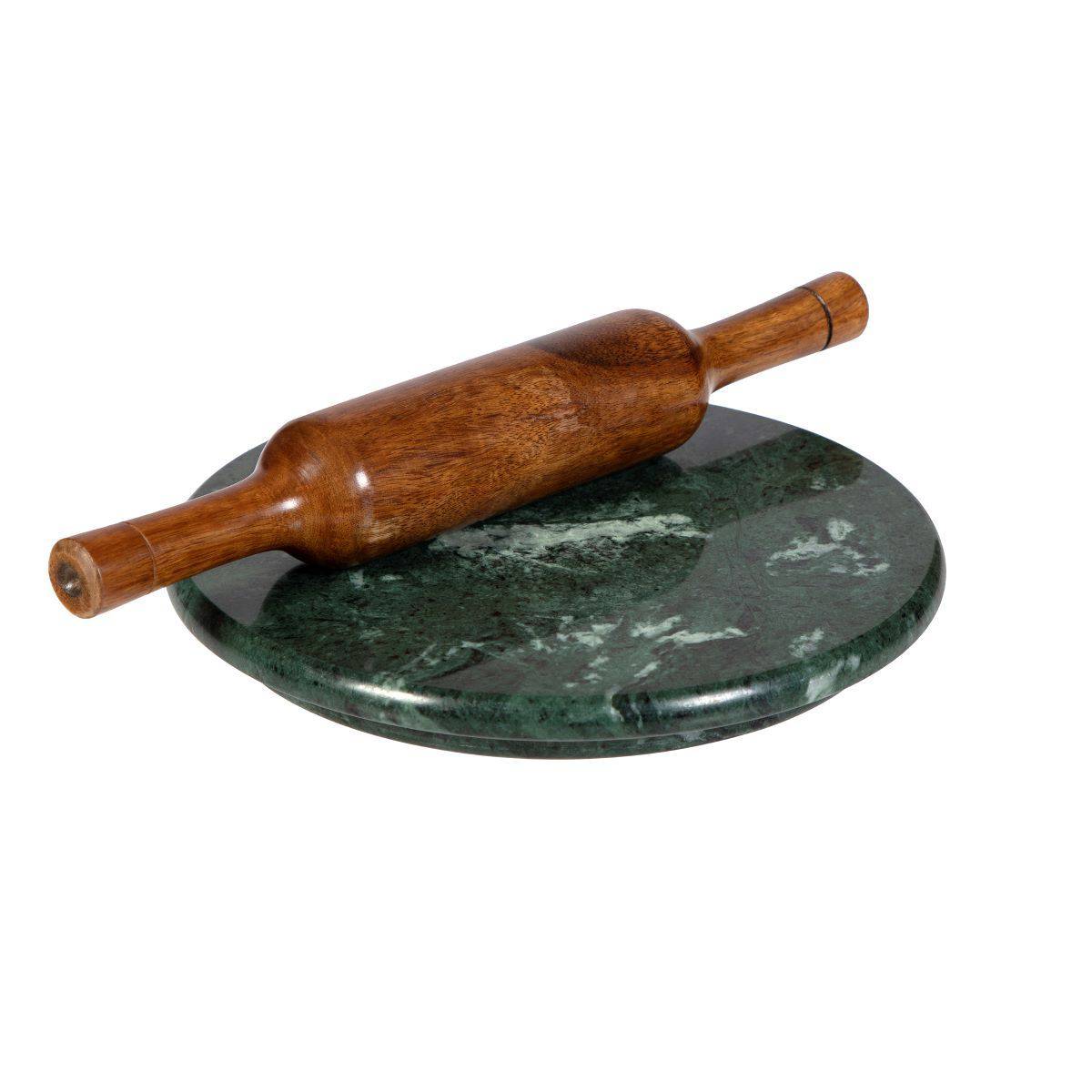 Oasis Green Chakla Belan/Polpat Set - 9" Marble | Verified Sustainable by Brown Living™