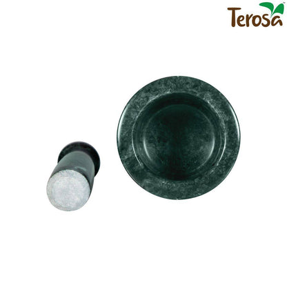 Oasis Green Mortar & Pestle Set or Idi Kallu or or Khalbatta or Spice Grinder - 4 Inch - Marble | Verified Sustainable by Brown Living™