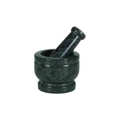 Oasis Green Mortar & Pestle Set or Idi Kallu or or Khalbatta or Spice Grinder - 4 Inch - Marble | Verified Sustainable by Brown Living™