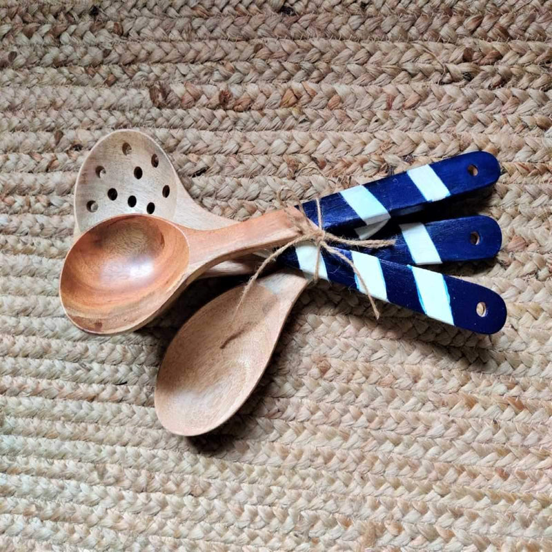 Buy Ocean Blue Cooking Spoon | Set Of 2 | Shop Verified Sustainable Serving Set on Brown Living™