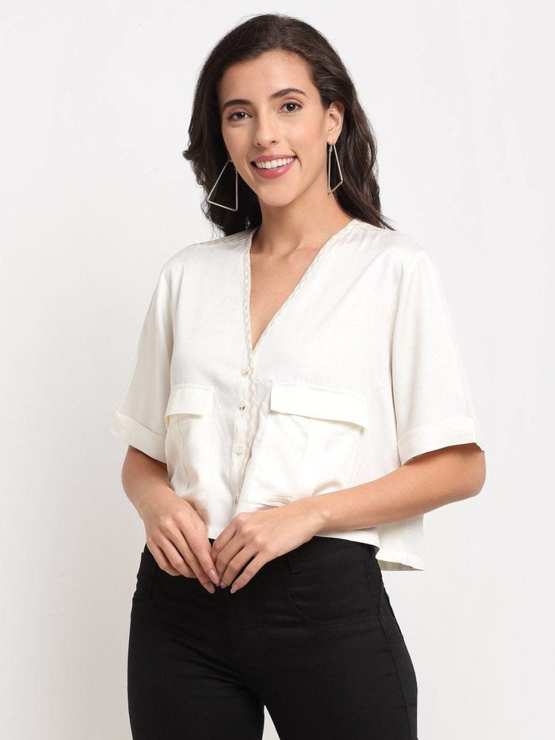 Buy Off-White Boxy Top | Shop Verified Sustainable Products on Brown Living