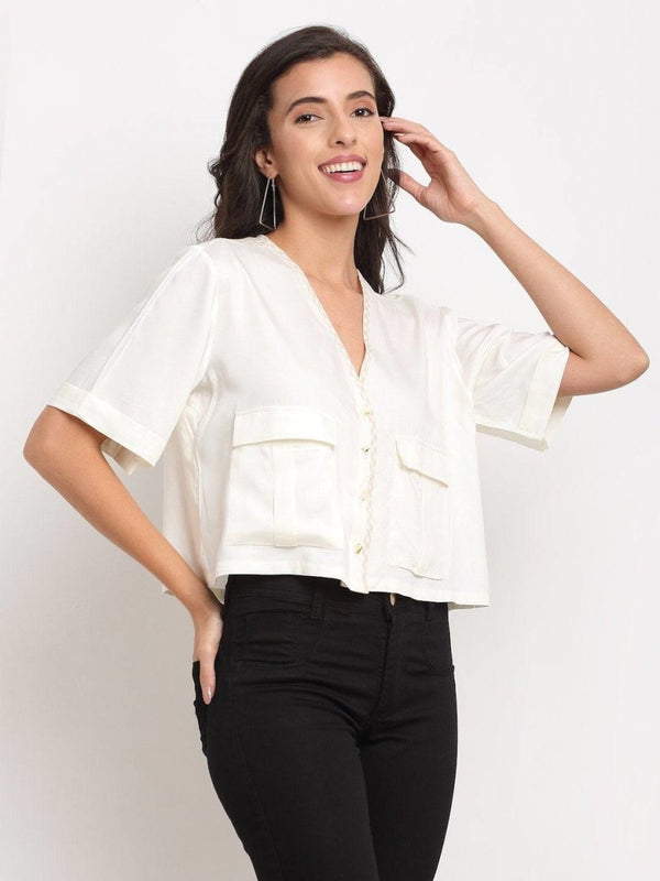 Buy Off-White Boxy Top | Shop Verified Sustainable Womens Top on Brown Living™