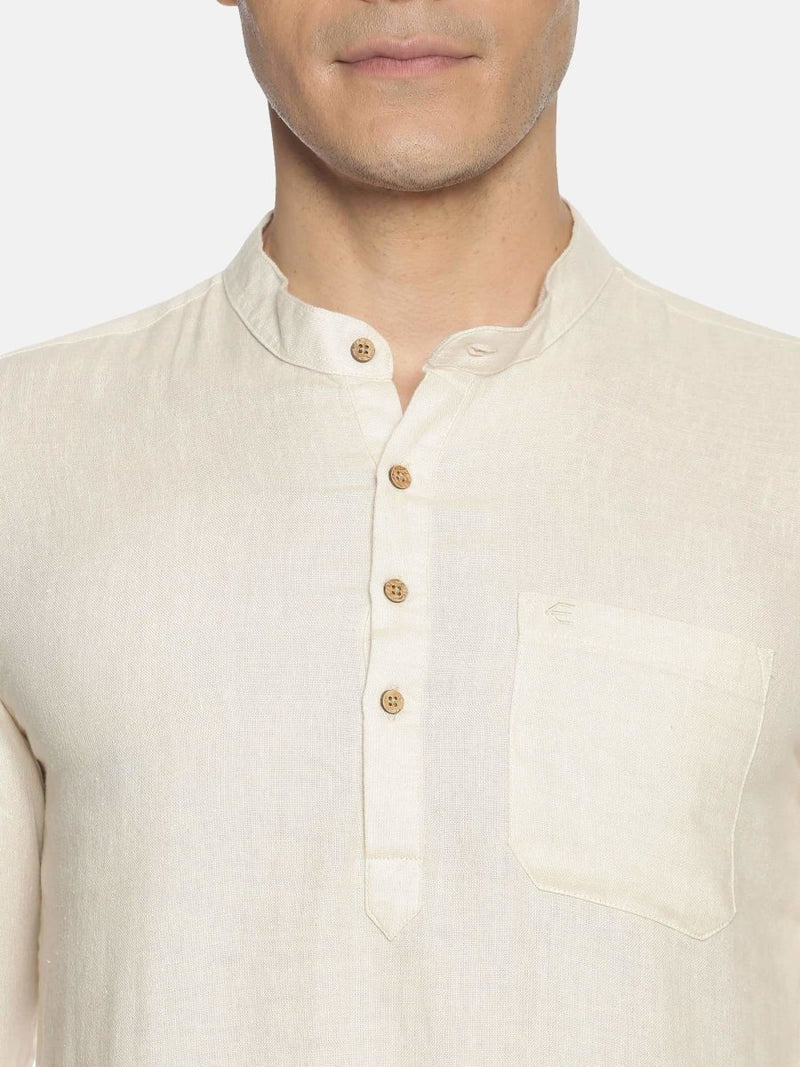 Buy Off White Colour Hemp Short Kurta | Shop Verified Sustainable Products on Brown Living
