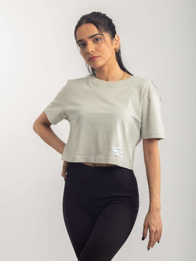 Buy OG Cotton Cropped T Shirt - Ash | Shop Verified Sustainable Products on Brown Living