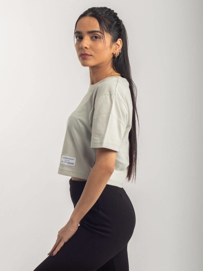 Buy OG Cotton Cropped T Shirt - Ash | Shop Verified Sustainable Products on Brown Living
