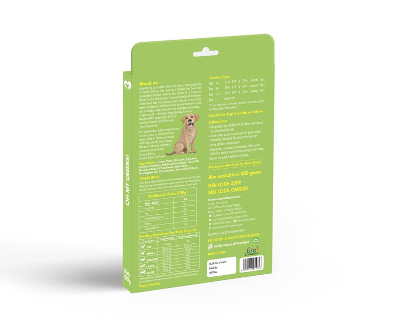 Buy Oh My Greens | 300 gram | Shop Verified Sustainable Pet Food on Brown Living™