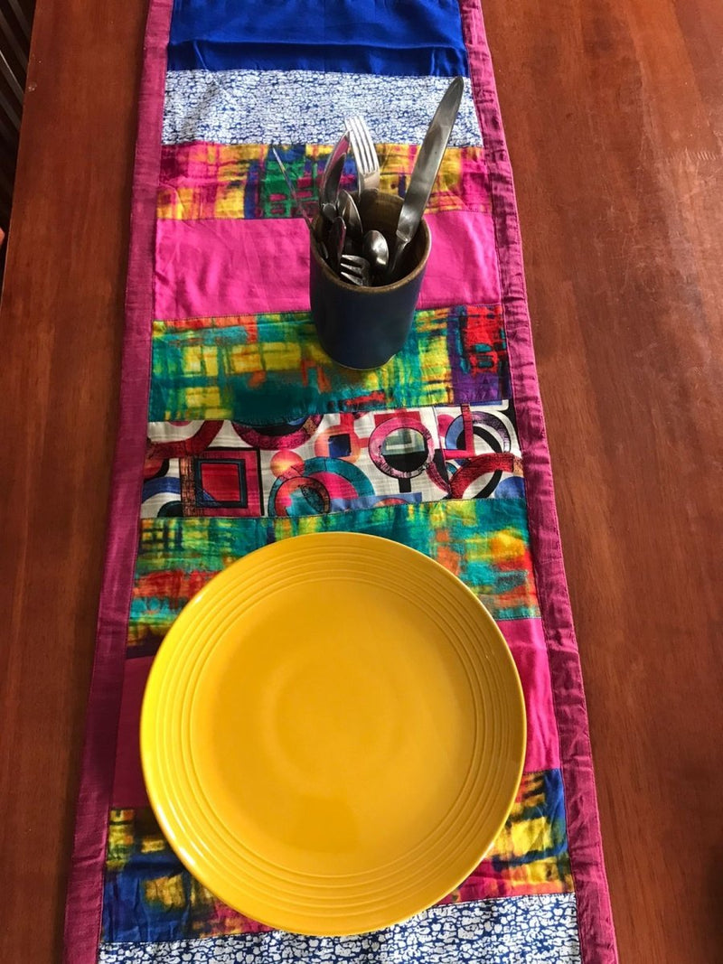 Buy Oh Scrap Pink Upcycled Patchwork Table Runner | Shop Verified Sustainable Products on Brown Living