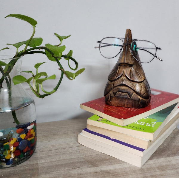 Old Man- Decorative Wooden Spectacle Holder Display | Verified Sustainable Table Decor on Brown Living™