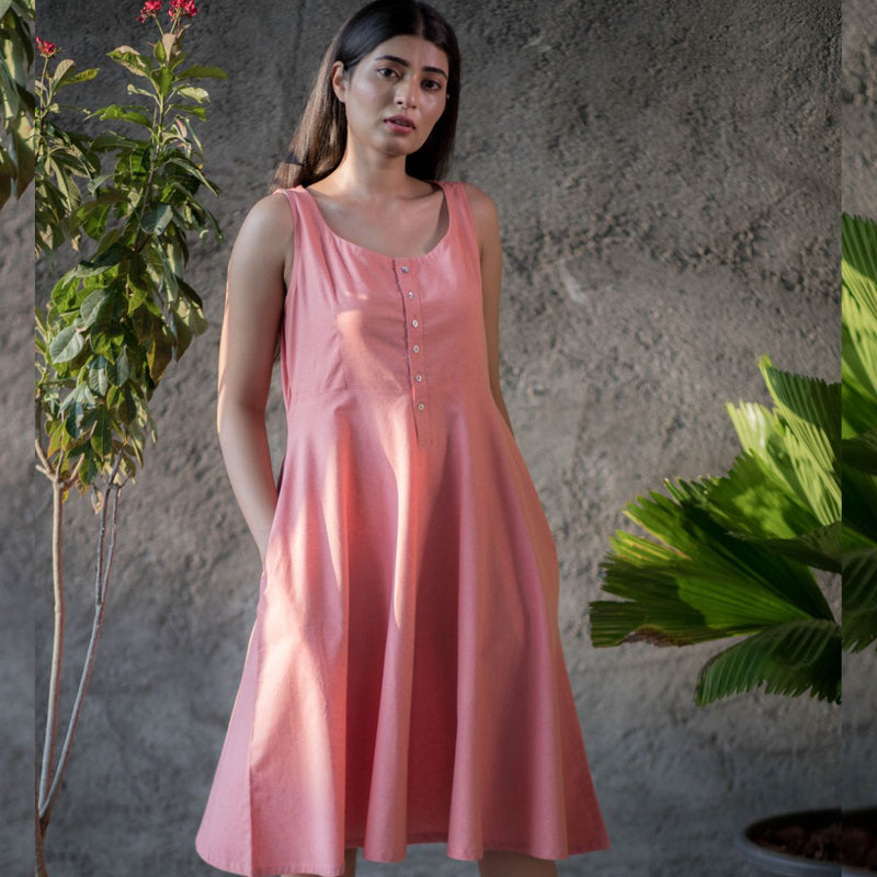 Buy Old Peony Organic Cotton Skater Dress | Shop Verified Sustainable Products on Brown Living