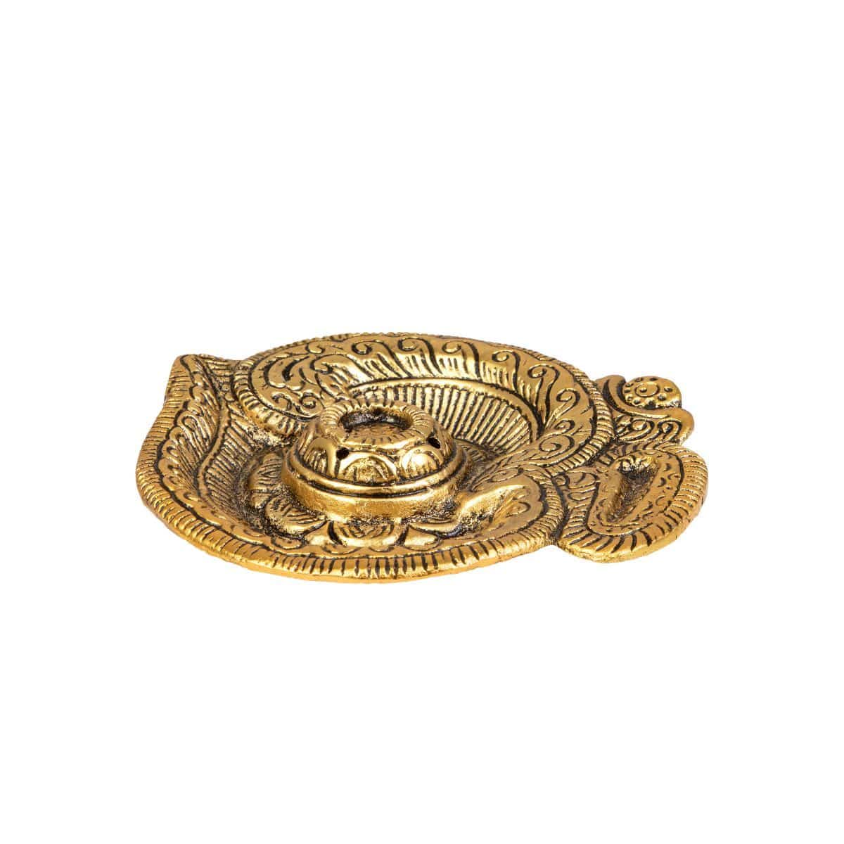 OM Incense Stand Cum Dhoop Burner Gold - Agarbatti Stand | Verified Sustainable by Brown Living™