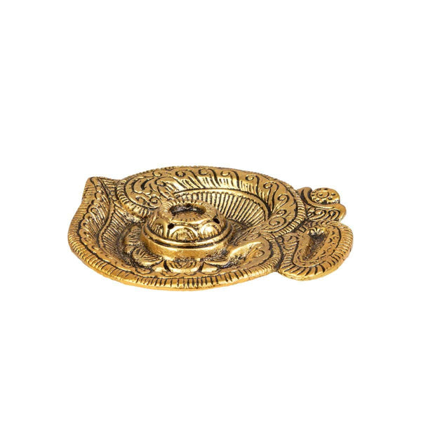 Buy OM Incense Stand Cum Dhoop Burner Gold - Agarbatti Stand | Shop Verified Sustainable Pooja Needs on Brown Living™
