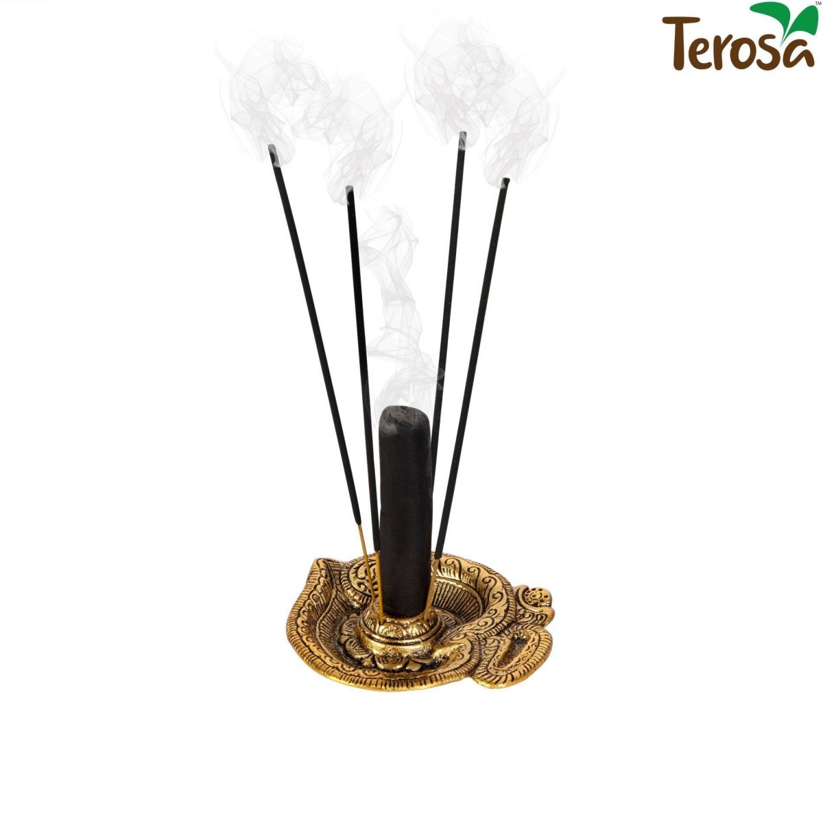 OM Incense Stand Cum Dhoop Burner Gold - Agarbatti Stand | Verified Sustainable by Brown Living™