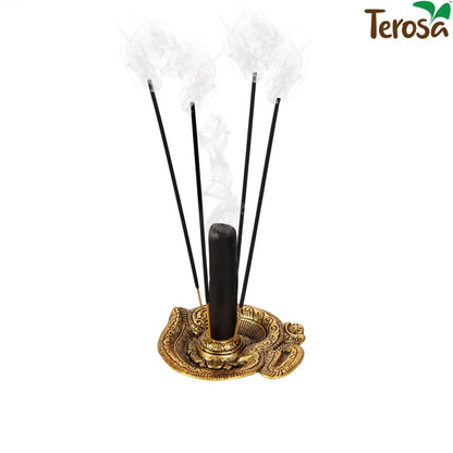 OM Incense Stand Cum Dhoop Burner Gold - Agarbatti Stand | Verified Sustainable by Brown Living™