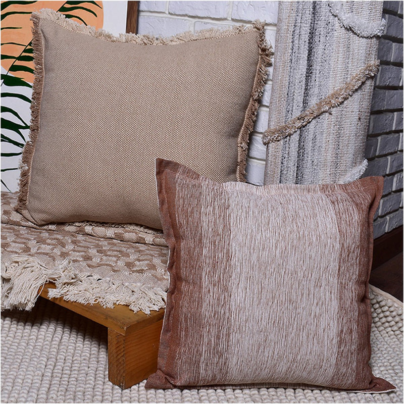 Buy Ombre Fringy Dusky Vanilla Cushion | Shop Verified Sustainable Covers & Inserts on Brown Living™