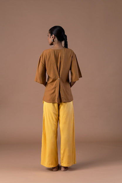 Onir Viscose Fabric Pleated Pants | Verified Sustainable by Brown Living™