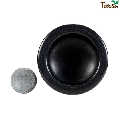 Onyx Black Mortar & Pestle Set or Idi Kallu - 4 Inch - Marble | Verified Sustainable by Brown Living™