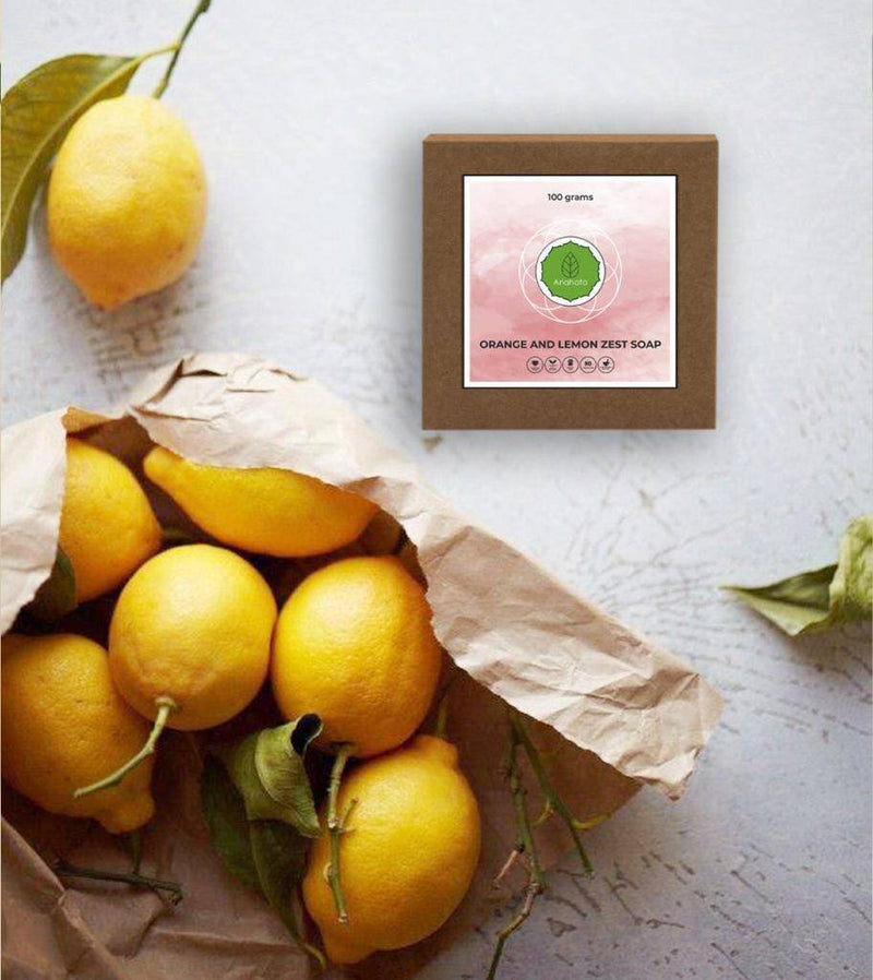 Buy Orange and Lemon Zest Soap -100gm | Shop Verified Sustainable Body Soap on Brown Living™