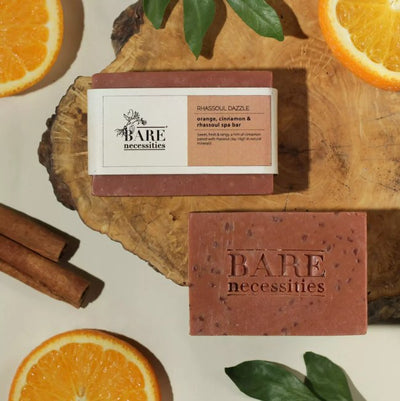 Rhassoul Dazzle - Organic Bathing Bar for Oily & Combination Skin Pack of 2 – Body Soap on Brown Living™. SKU: Rhassoul - Spa - Bar - 75. Img 1.