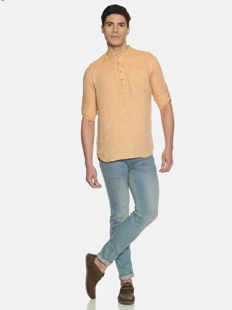 Buy Orange Colour Hemp Short Kurta | Shop Verified Sustainable Mens Kurta on Brown Living™