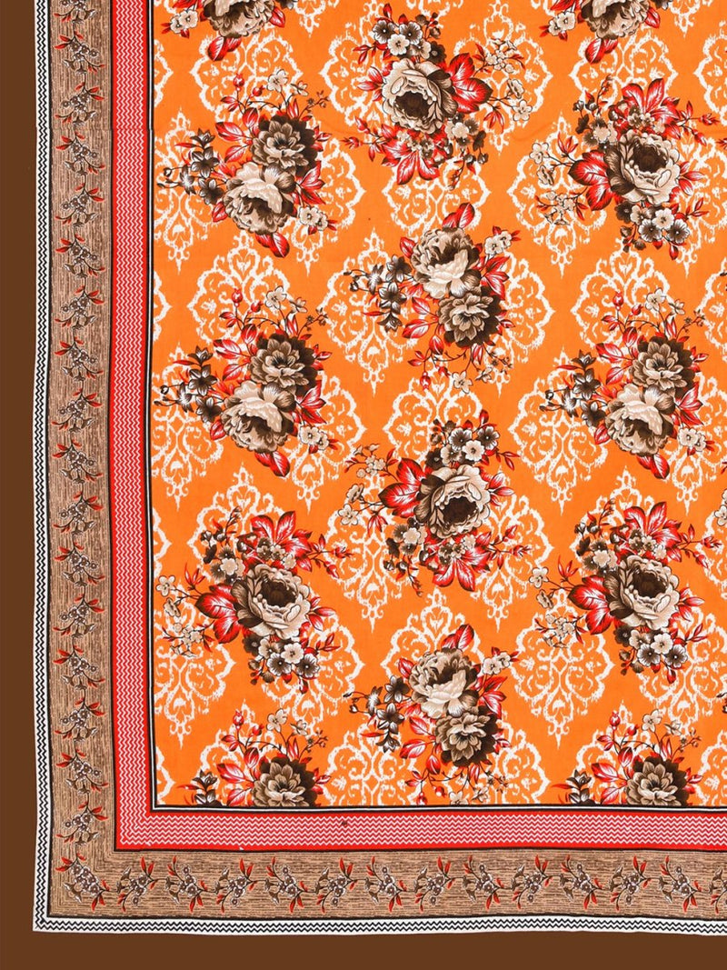 Buy Orange Interiors Floral Print Cotton Queen Size Bedding Set | Shop Verified Sustainable Products on Brown Living