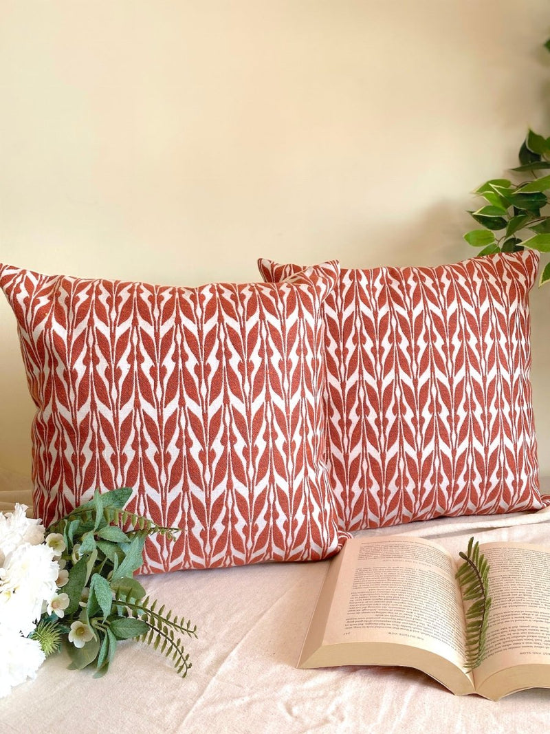 Buy Orange Miraz Double Sided Cushion Cover - Pack of 2 | Shop Verified Sustainable Covers & Inserts on Brown Living™