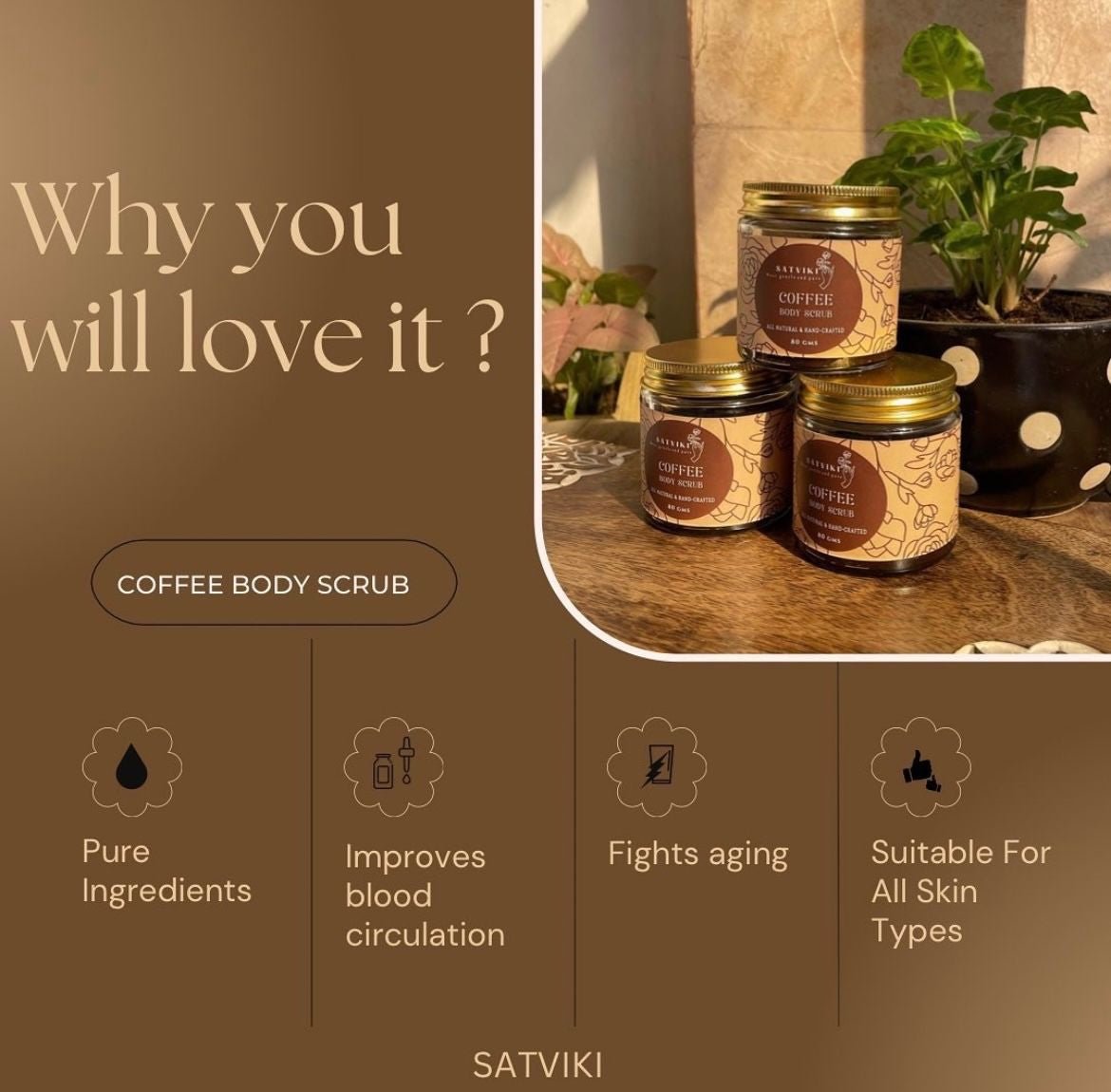 Organic Coffee Body Scrub | All Natural | Verified Sustainable by Brown Living™