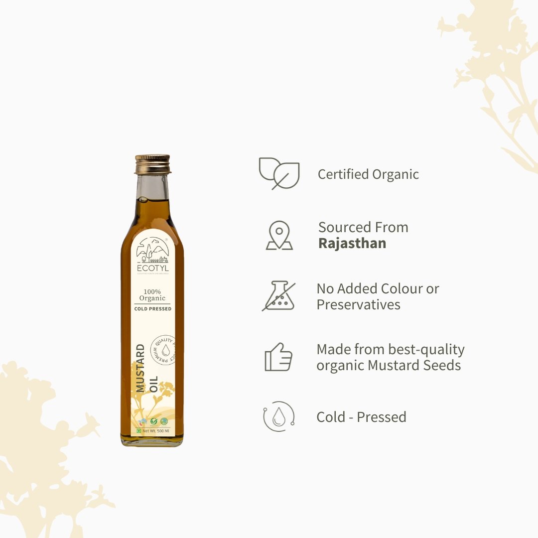 Organic Cold - Pressed Mustard Oil - 500 ml | Verified Sustainable by Brown Living™