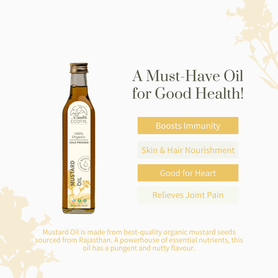 Organic Cold - Pressed Mustard Oil - 500 ml | Verified Sustainable by Brown Living™