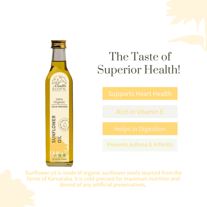 Buy Organic Cold-Pressed Sunflower Oil | Shop Verified Sustainable Products on Brown Living