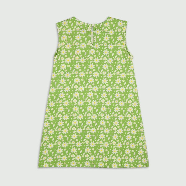 Buy Organic Cotton A-Line dress- Breezy Daisy | Shop Verified Sustainable Kids Frocks & Dresses on Brown Living™