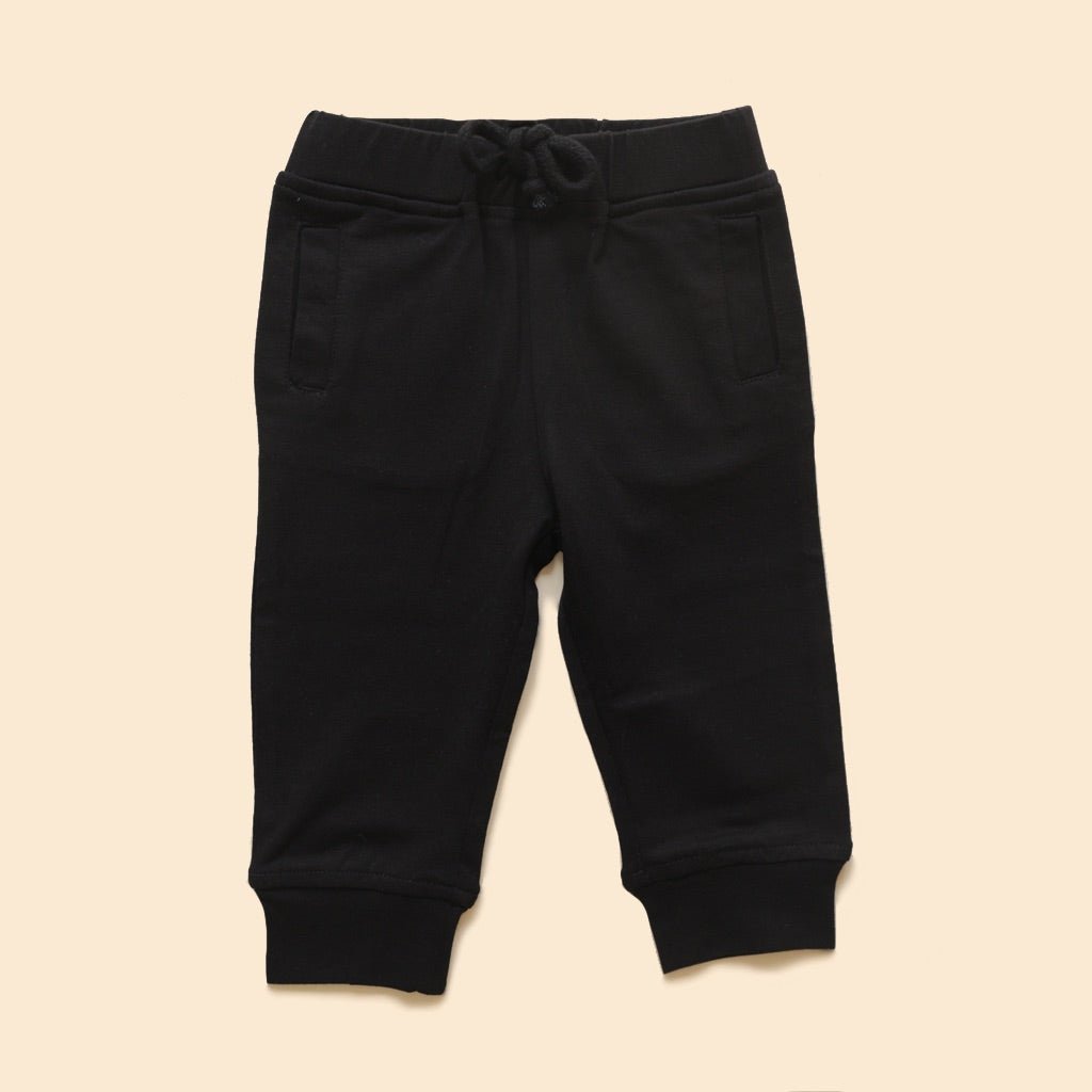 Organic Cotton Baby Joggers - Black | Verified Sustainable by Brown Living™