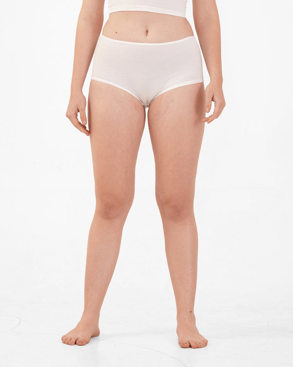 Organic Cotton Boyshorts- White (Pack of 3) | Verified Sustainable Womens Underwear on Brown Living™