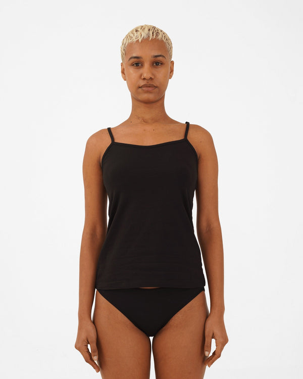 Organic Cotton Camisole- (Pack of 2), Black | Verified Sustainable Womens Top on Brown Living™