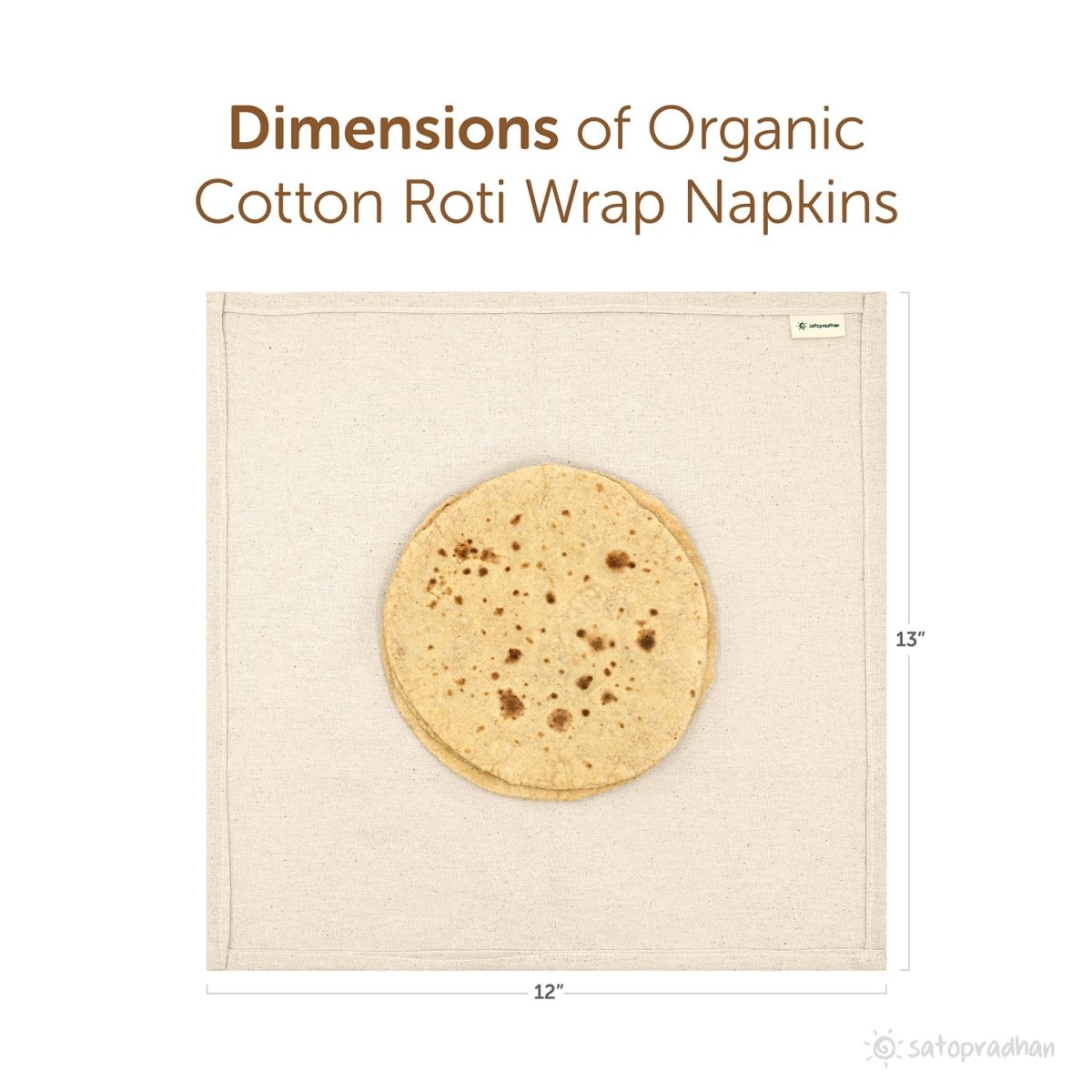 Organic Cotton Chapati / Roti Wrap Cloth - Set of 6 | Verified Sustainable by Brown Living™