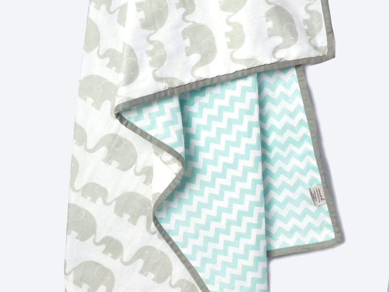 Buy Organic Cotton Dohar - Elephant Parade | Shop Verified Sustainable Baby Bed Protectors on Brown Living™