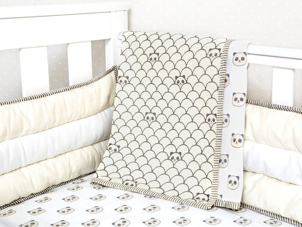 Buy Organic Cotton Dohar - Peekaboo Panda | Shop Verified Sustainable Baby Bed Protectors on Brown Living™