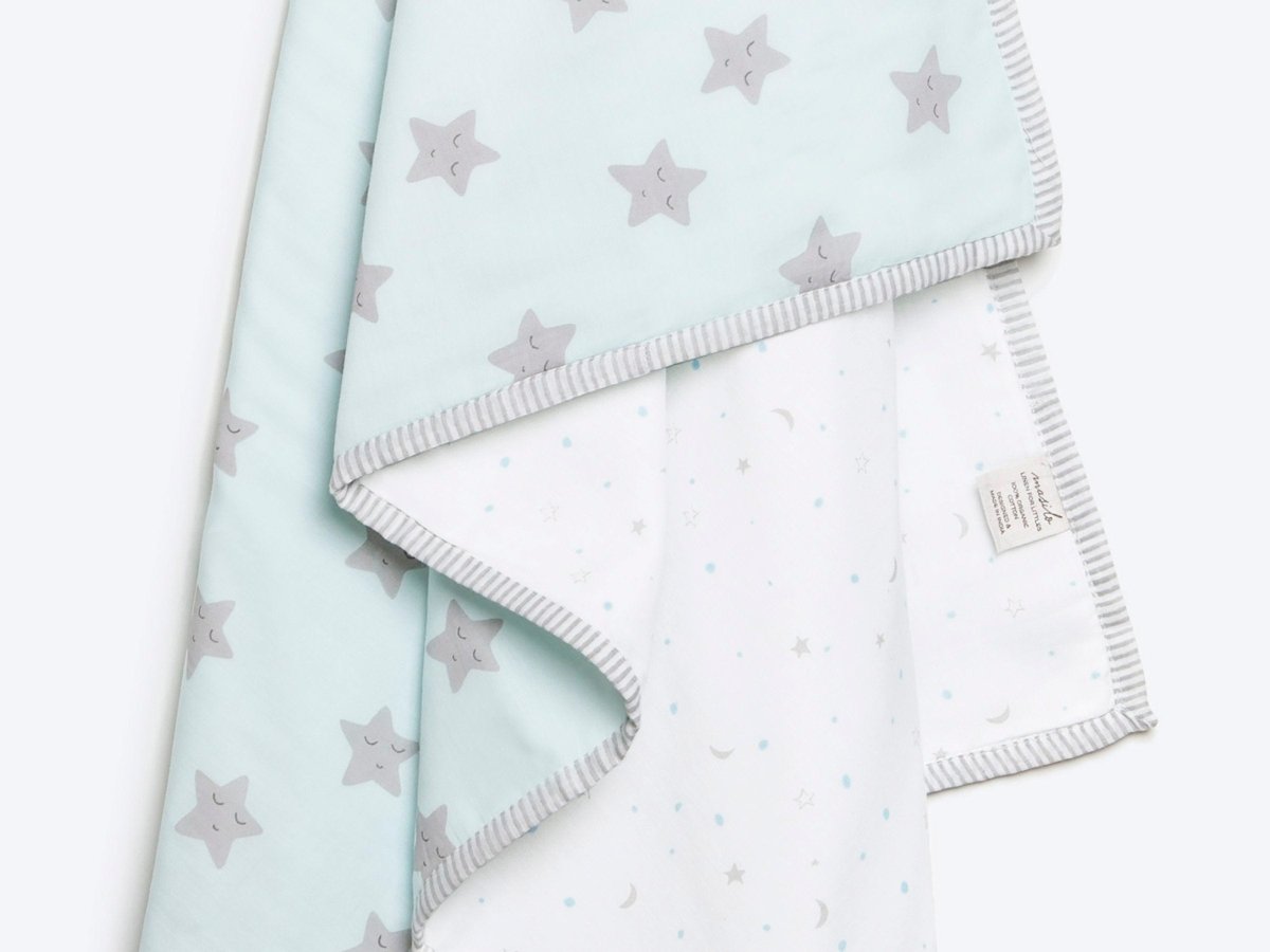 Organic Cotton Dohar - Sleepy Star Blue | Verified Sustainable by Brown Living™