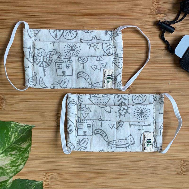 Organic Cotton Double Layered Face Mask with Filter (Set of 2) | Verified Sustainable by Brown Living™