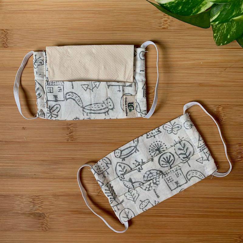 Organic Cotton Double Layered Face Mask with Filter (Set of 2) | Verified Sustainable by Brown Living™