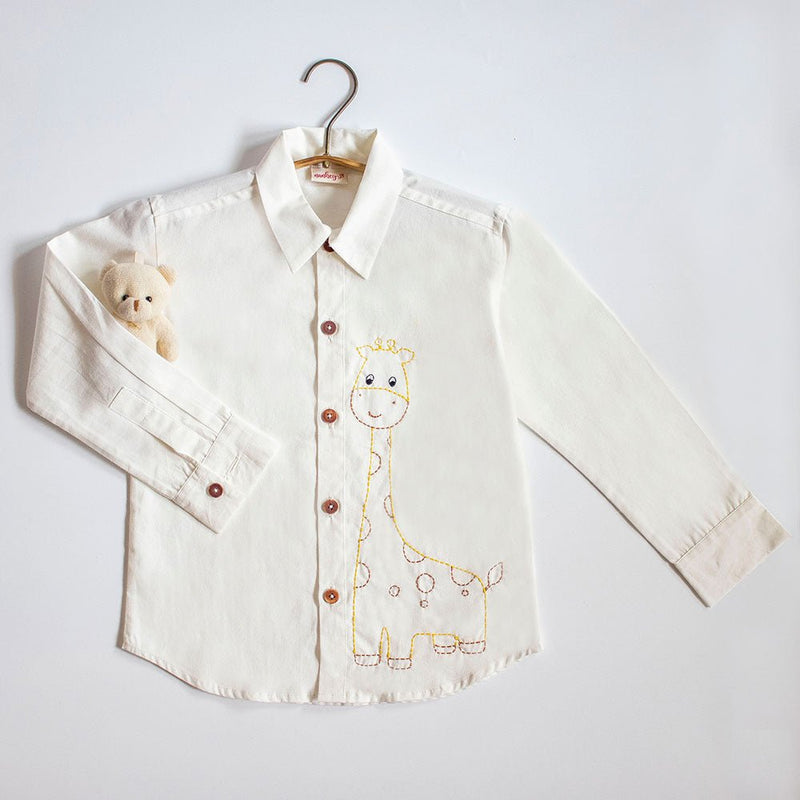 Buy Organic Cotton Embroidered Formal Shirt | Frosty Giraffe | Shop Verified Sustainable Products on Brown Living