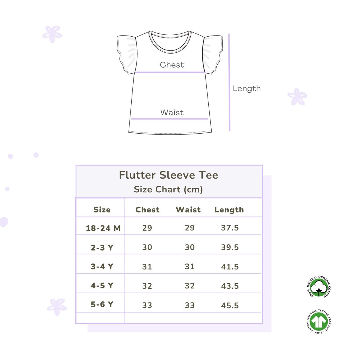 Organic Cotton Flutter Sleeve Top - Indian Flora Orange | Verified Sustainable by Brown Living™