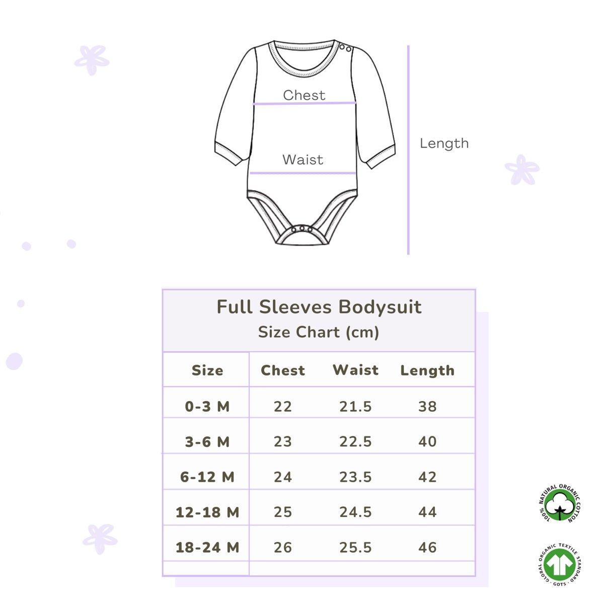 Organic Cotton Full Sleeve Bodysuit - Free Float | Verified Sustainable by Brown Living™