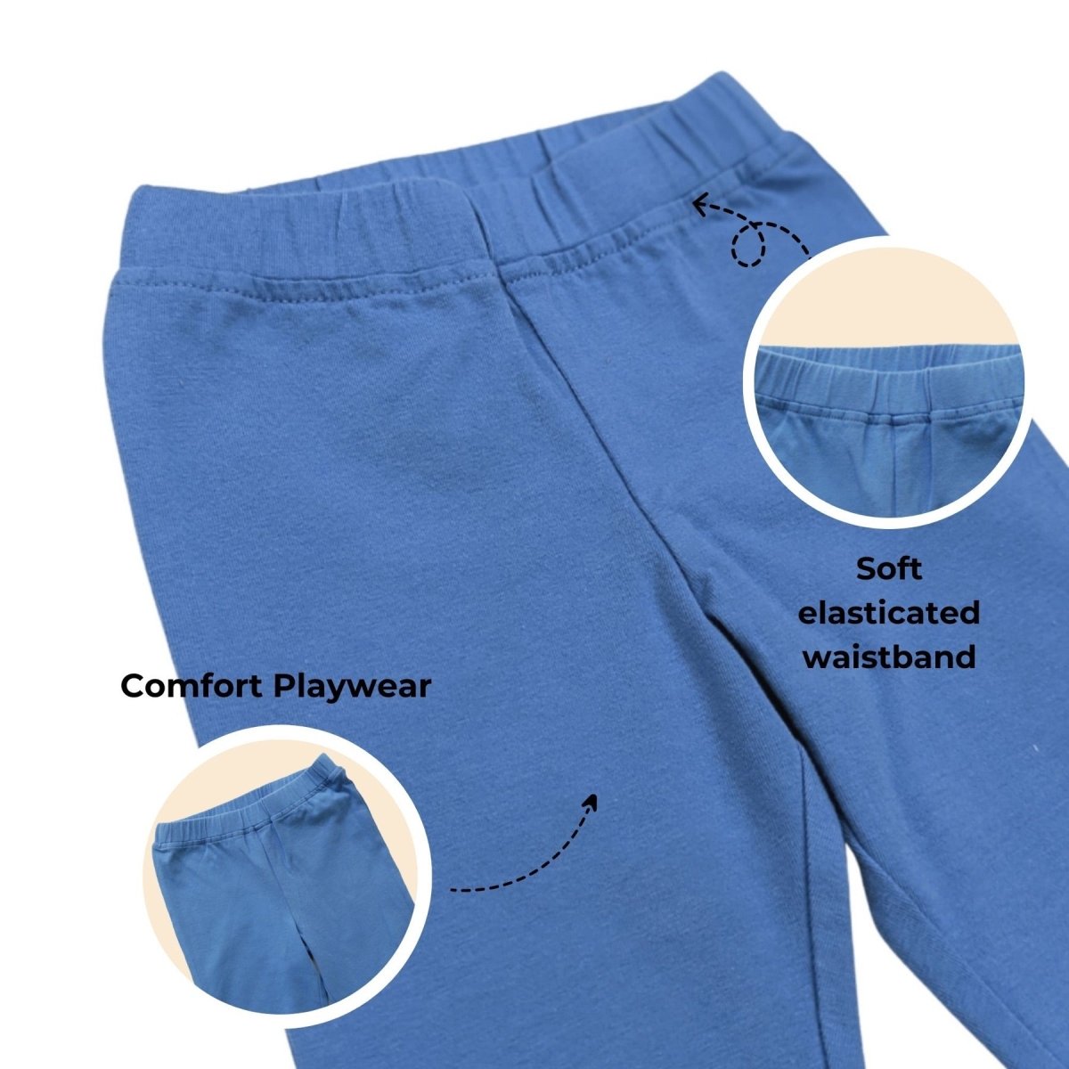 Organic Cotton Girl Leggings - Blue | Verified Sustainable by Brown Living™