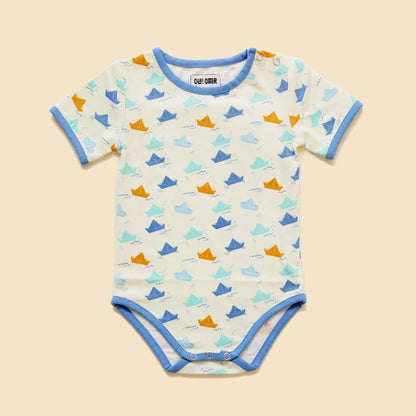 Organic Cotton Half Sleeves Bodysuit - Paper Boat | Verified Sustainable by Brown Living™