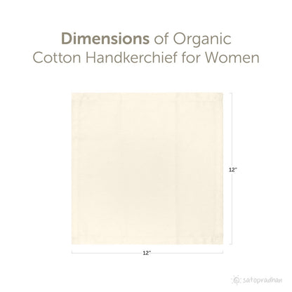 Organic Cotton Handkerchief for Women - Pack of 6 - 30cmx30cm | Verified Sustainable by Brown Living™