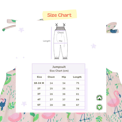 Organic Cotton Jumpsuit - Flamingo Forrest | Verified Sustainable by Brown Living™