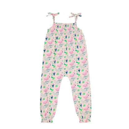 Organic Cotton Jumpsuit - Flamingo Forrest | Verified Sustainable by Brown Living™