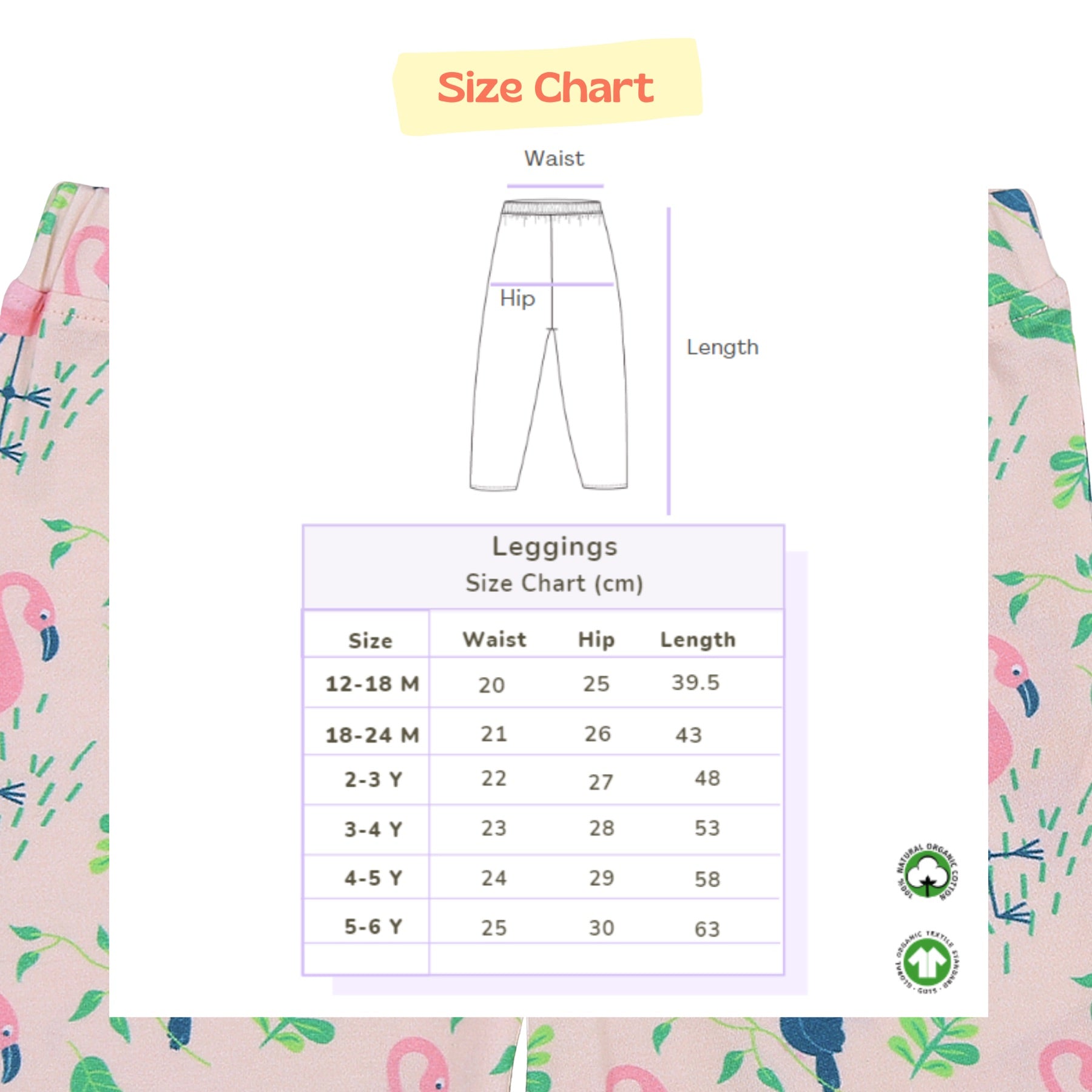 Organic Cotton Leggings - Flamingo Forrest | Verified Sustainable by Brown Living™