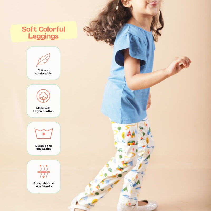 Organic Cotton Leggings- Happy Camping | Verified Sustainable Kids Leggings on Brown Living™